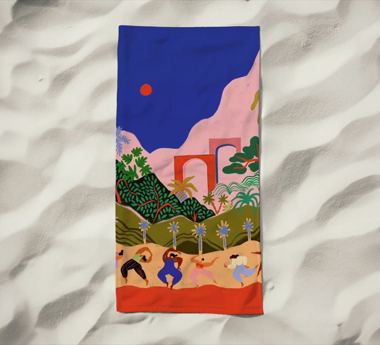 Dancing in Paradise serviette de plage de Arty Guava