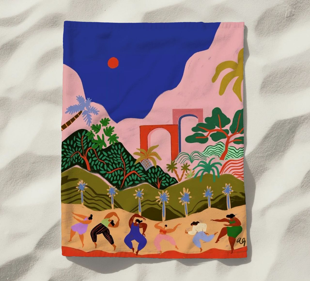 Dancing in Paradise serviette de plage de Arty Guava