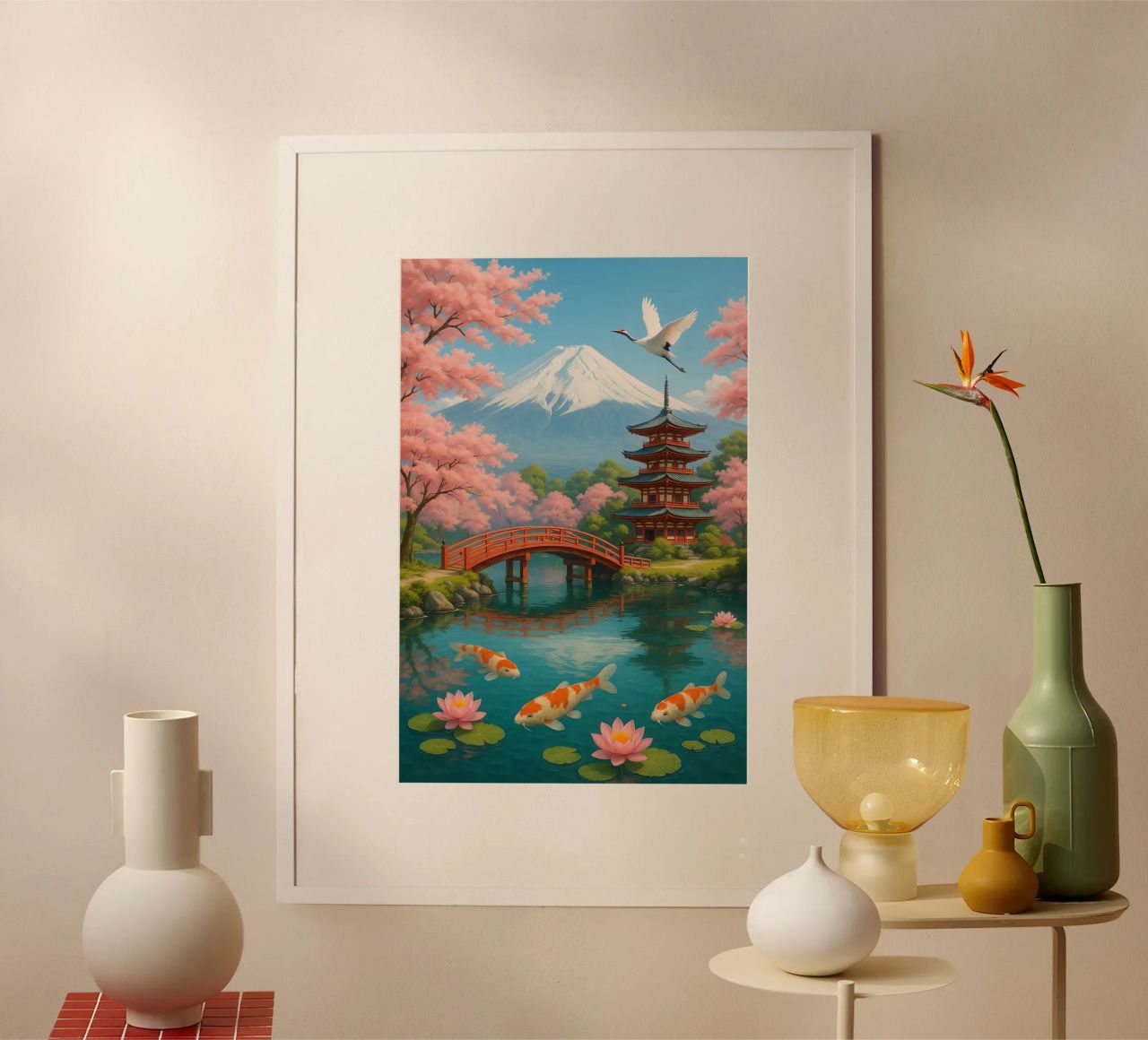 Fuji Mountain Japanese poster de JEFF CREATIVE ART