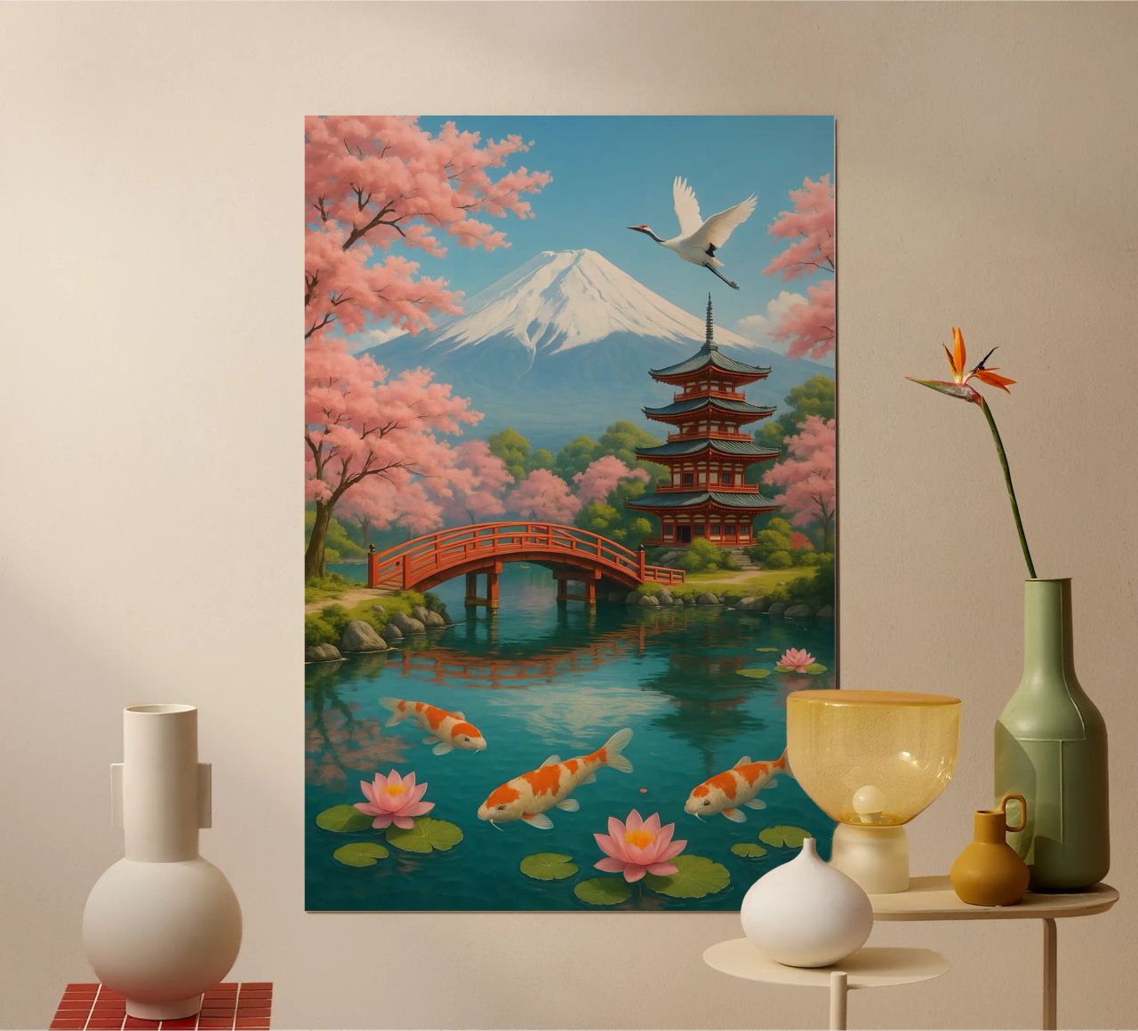 Fuji Mountain Japanese poster de JEFF CREATIVE ART