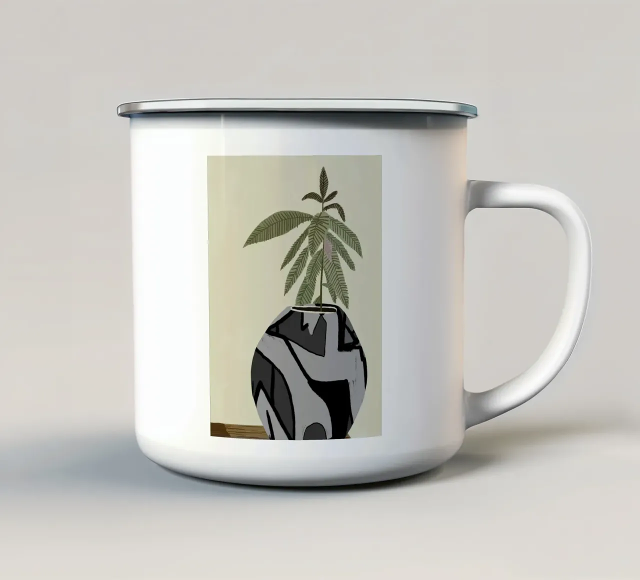 Pianta da interno di fico violino tazza in smalto da Little Dean