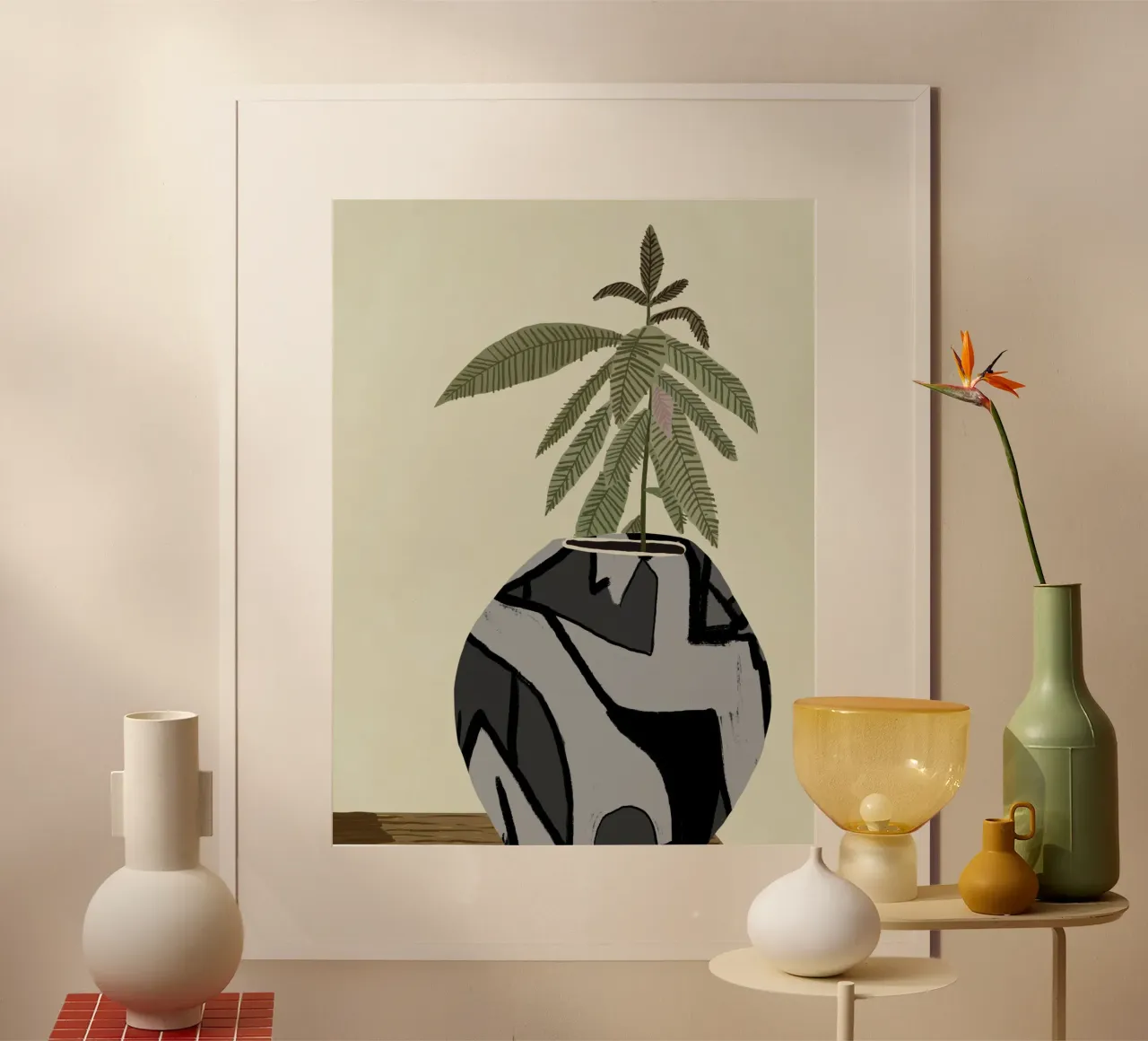 Pianta da interno di fico violino poster con telaio in plastica da Little Dean