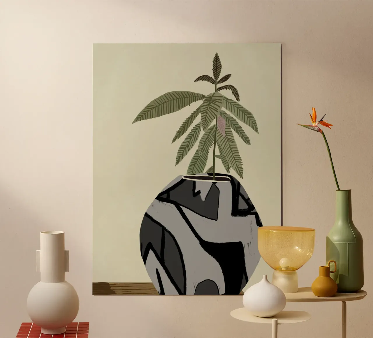 Pianta da interno di fico violino poster con telaio in plastica da Little Dean