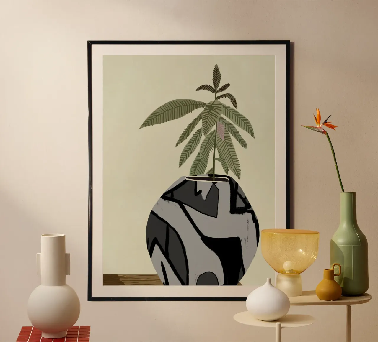 Pianta da interno di fico violino poster con telaio in plastica da Little Dean