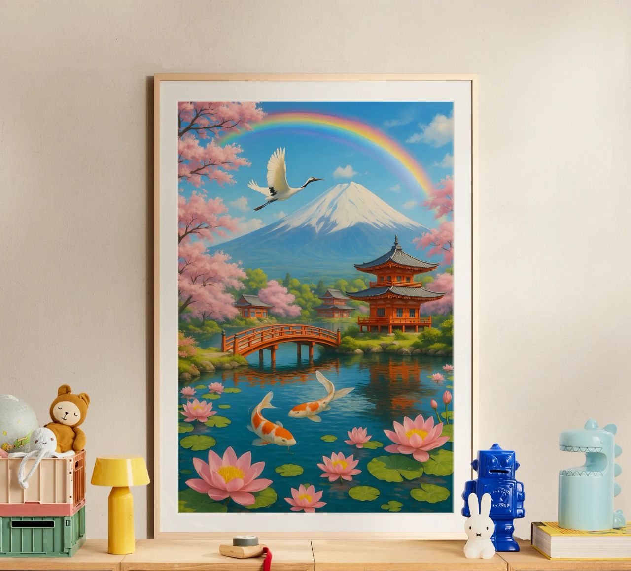 Fuji Mountain Japanese poster de JEFF CREATIVE ART