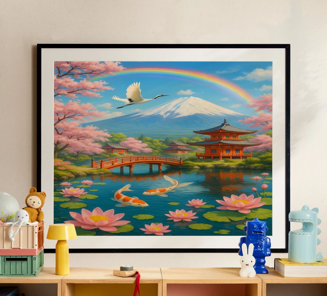 Fuji Mountain Japanese poster de JEFF CREATIVE ART