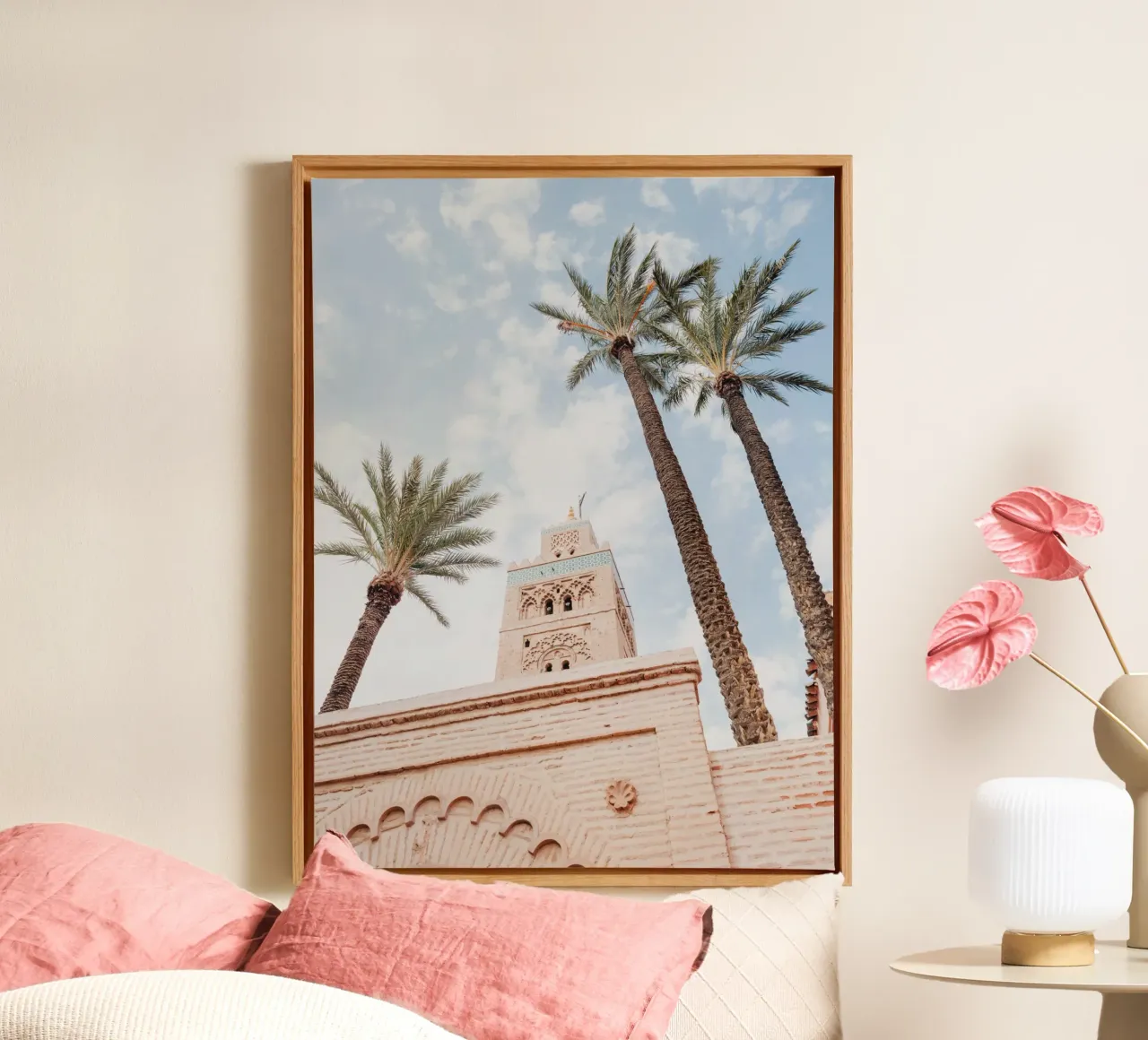 Mosque in Marrakesh tela con Cornice a cassetta da photolovers
