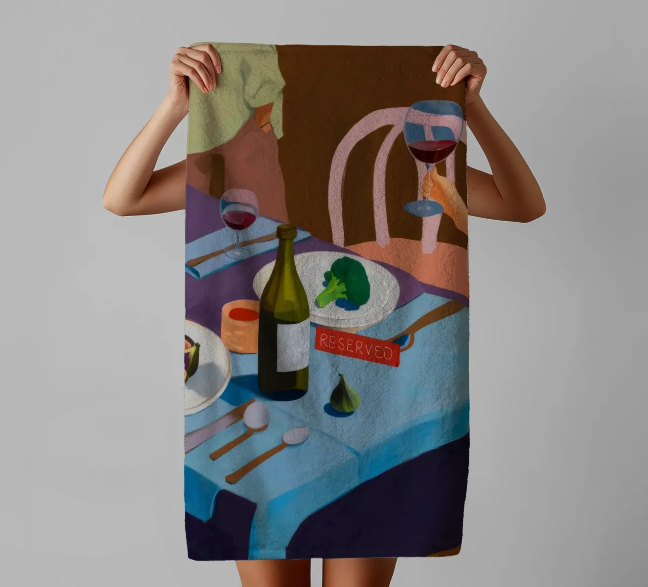 Romantisch diner badhanddoek van Aurora Muse