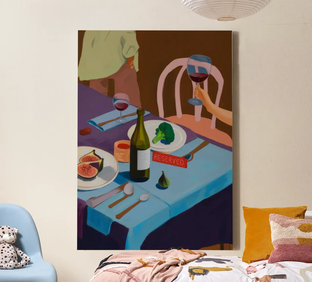 Romantisch diner canvas met Baklijst van Aurora Muse