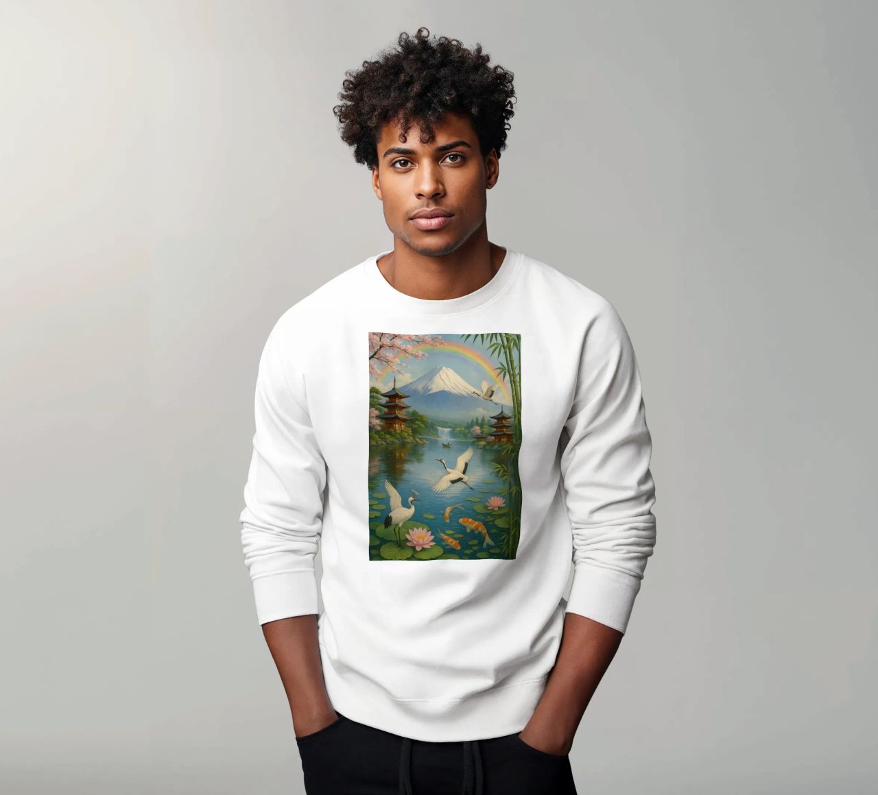 Fuji Mountain Japanese sudadera de JEFF CREATIVE ART