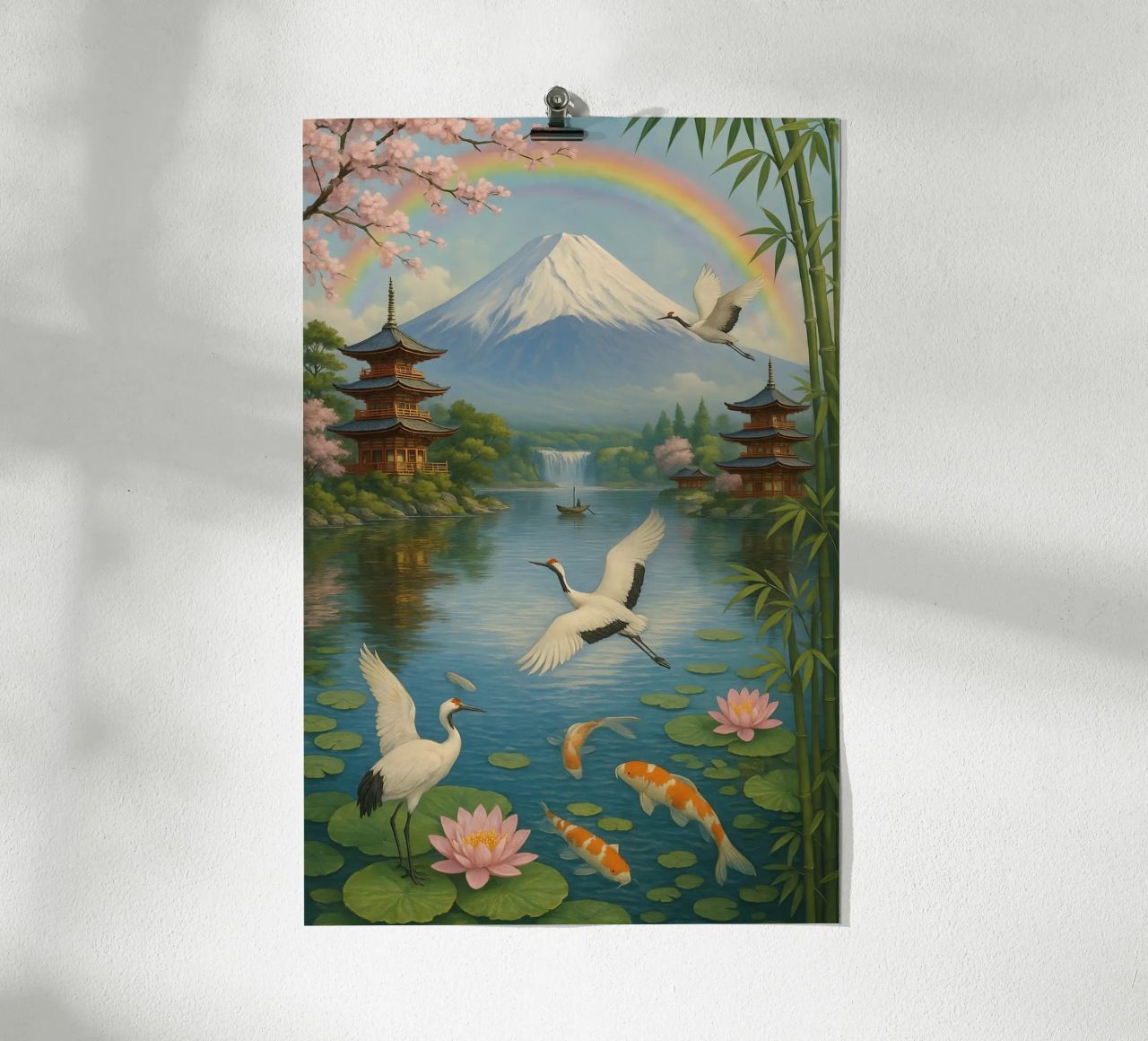 Fuji Mountain Japanese poster de JEFF CREATIVE ART