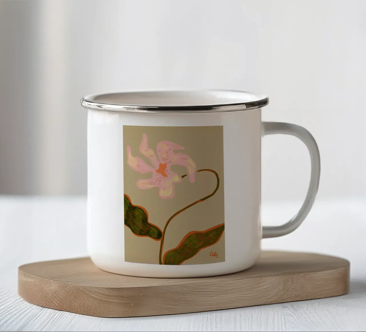 Lone Flower tazza in smalto da Arty Guava