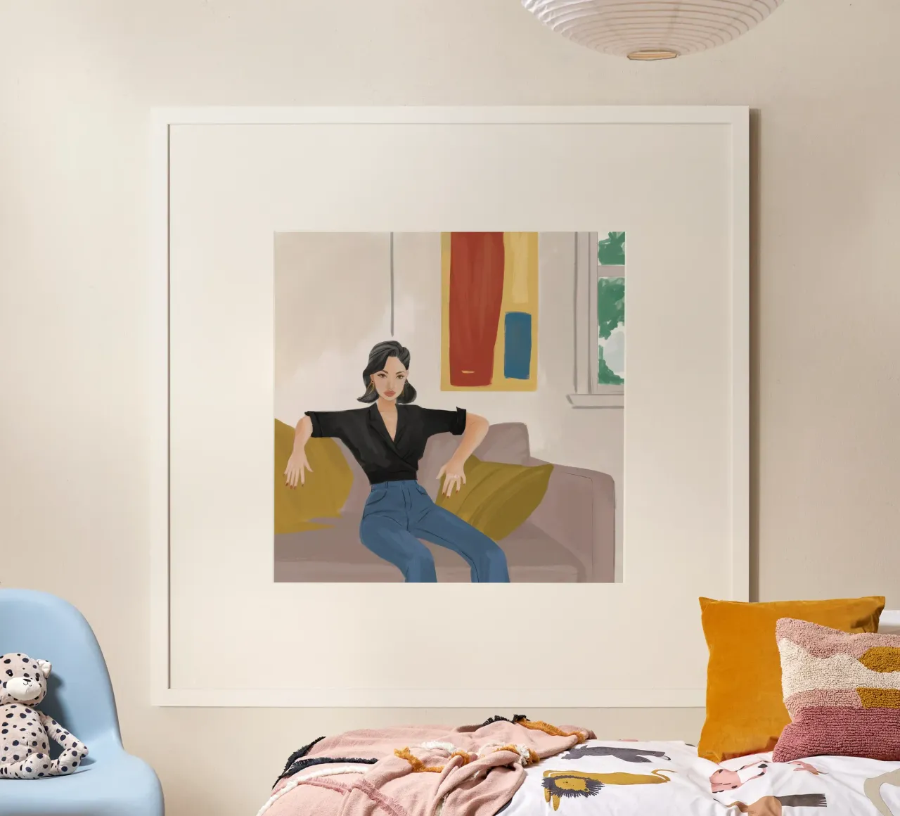 Eleganza tranquilla e senza sforzo poster con telaio in legno da Aurora Muse