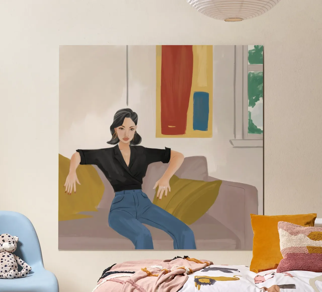 Eleganza tranquilla e senza sforzo poster con telaio in legno da Aurora Muse
