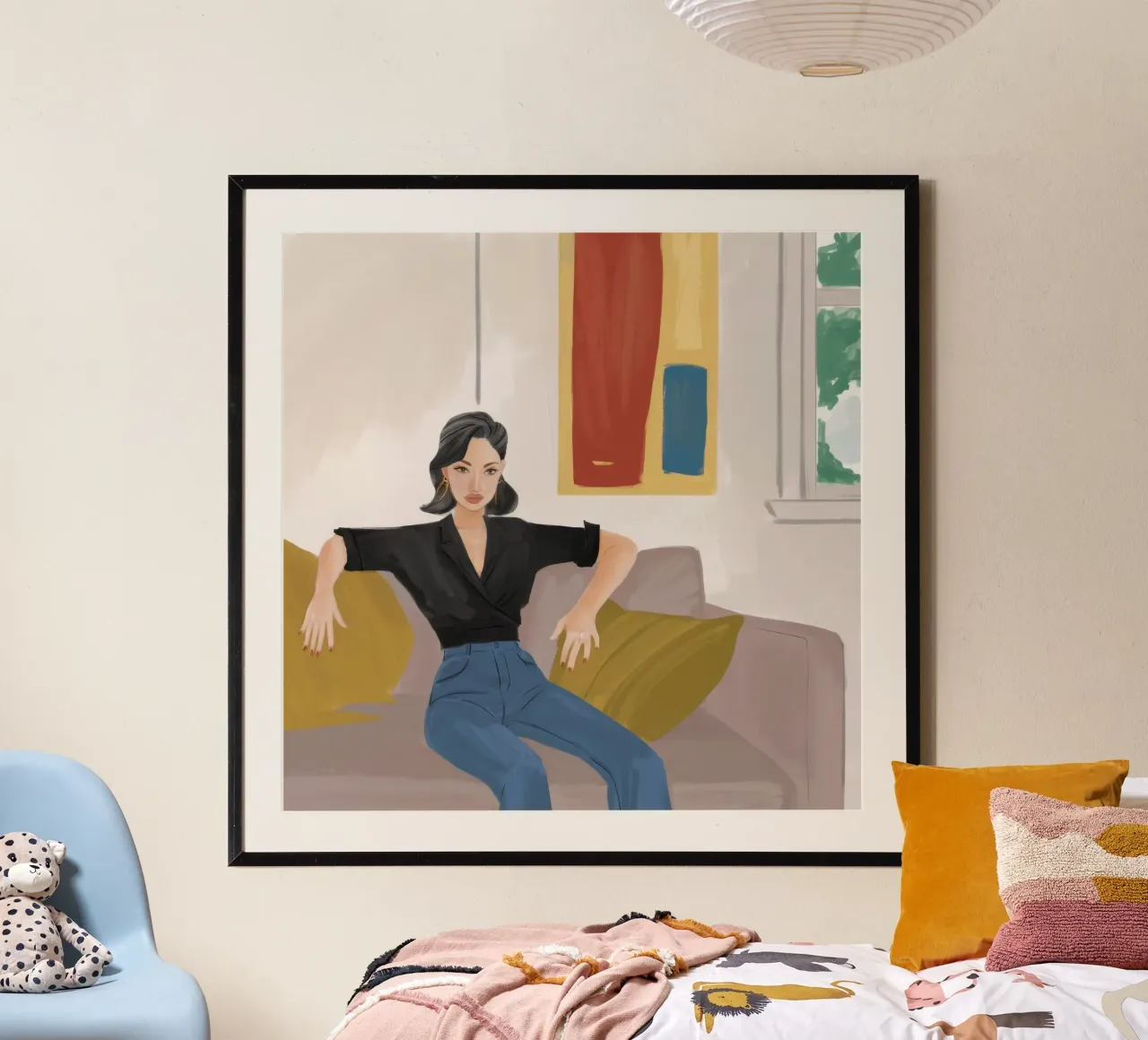 Eleganza tranquilla e senza sforzo poster con telaio in legno da Aurora Muse