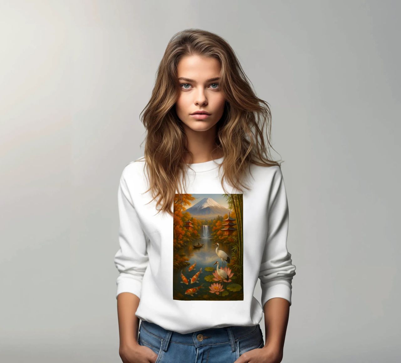 Fuji Mountain Auntum Japanese sudadera de JEFF CREATIVE ART