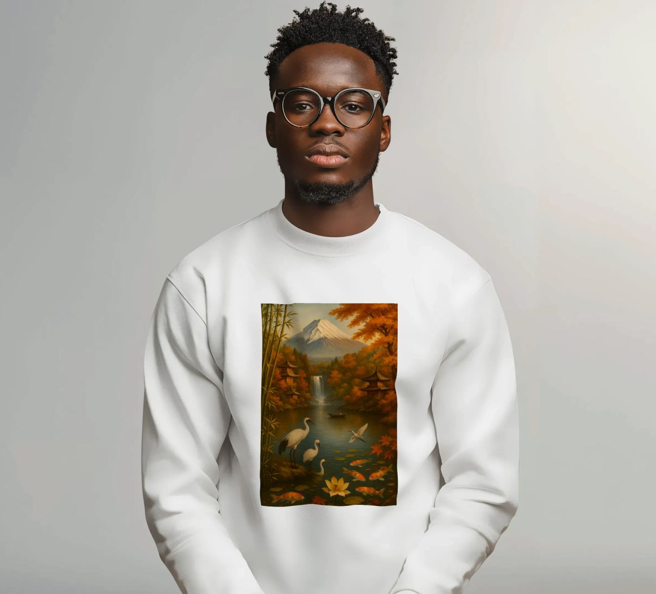 Fuji Mountain Auntum Japanese sudadera de JEFF CREATIVE ART
