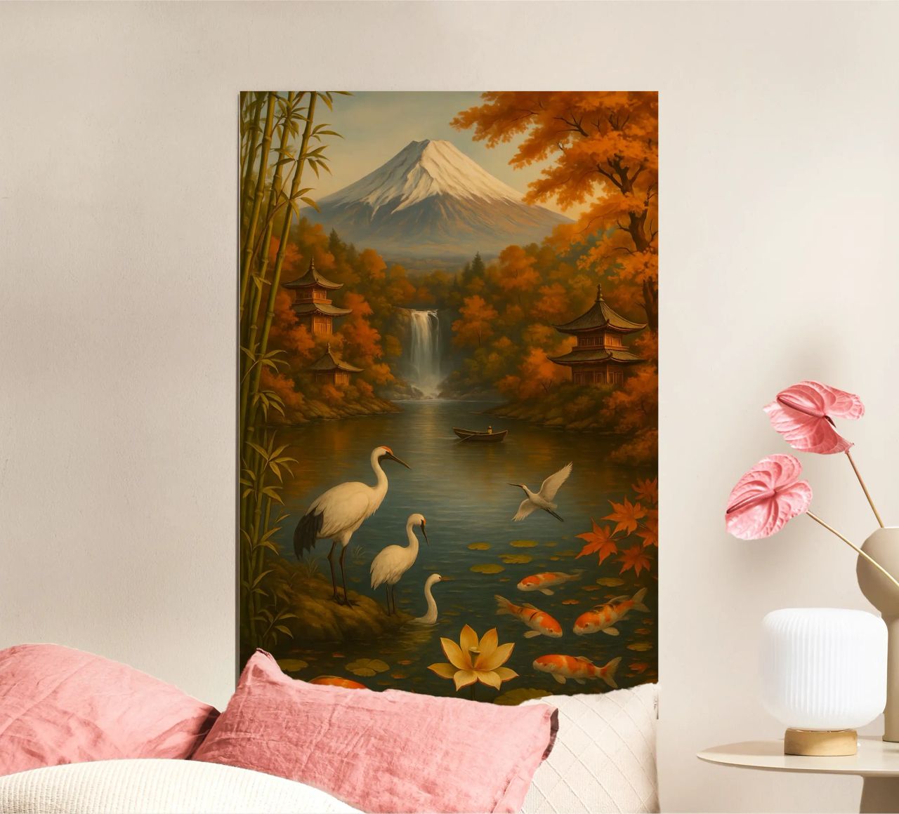 Fuji Mountain Auntum Japanese poster de JEFF CREATIVE ART