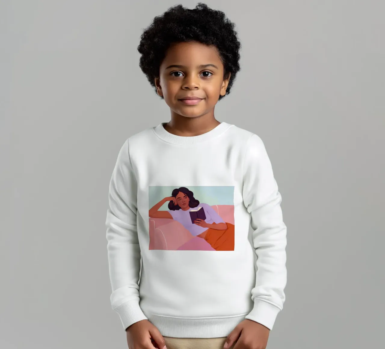 Sunset Reading Solace sudadera para niño de Aurora Muse