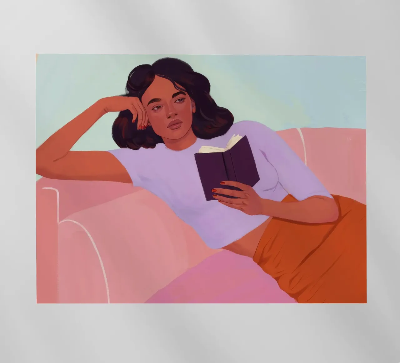 Sunset Reading Solace lámina retroiluminada de Aurora Muse