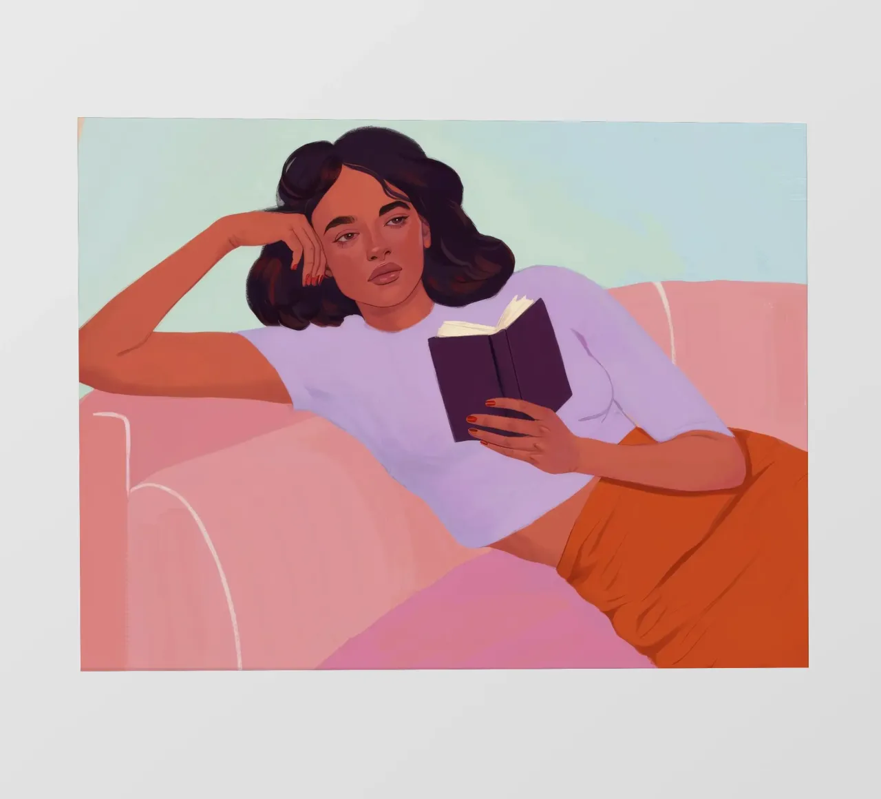 Sunset Reading Solace lámina retroiluminada de Aurora Muse