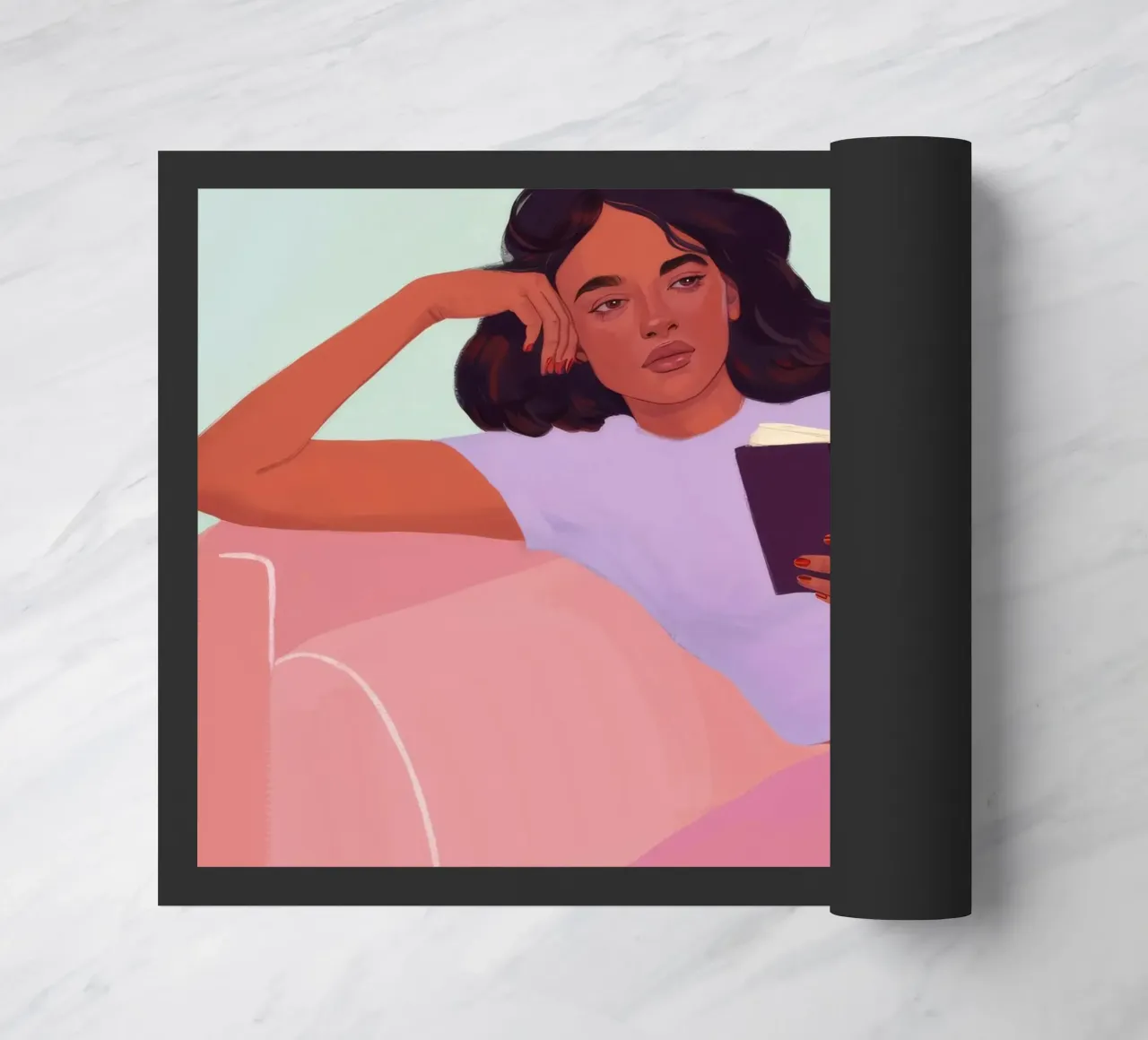 Sunset Reading Solace doormat by Aurora Muse