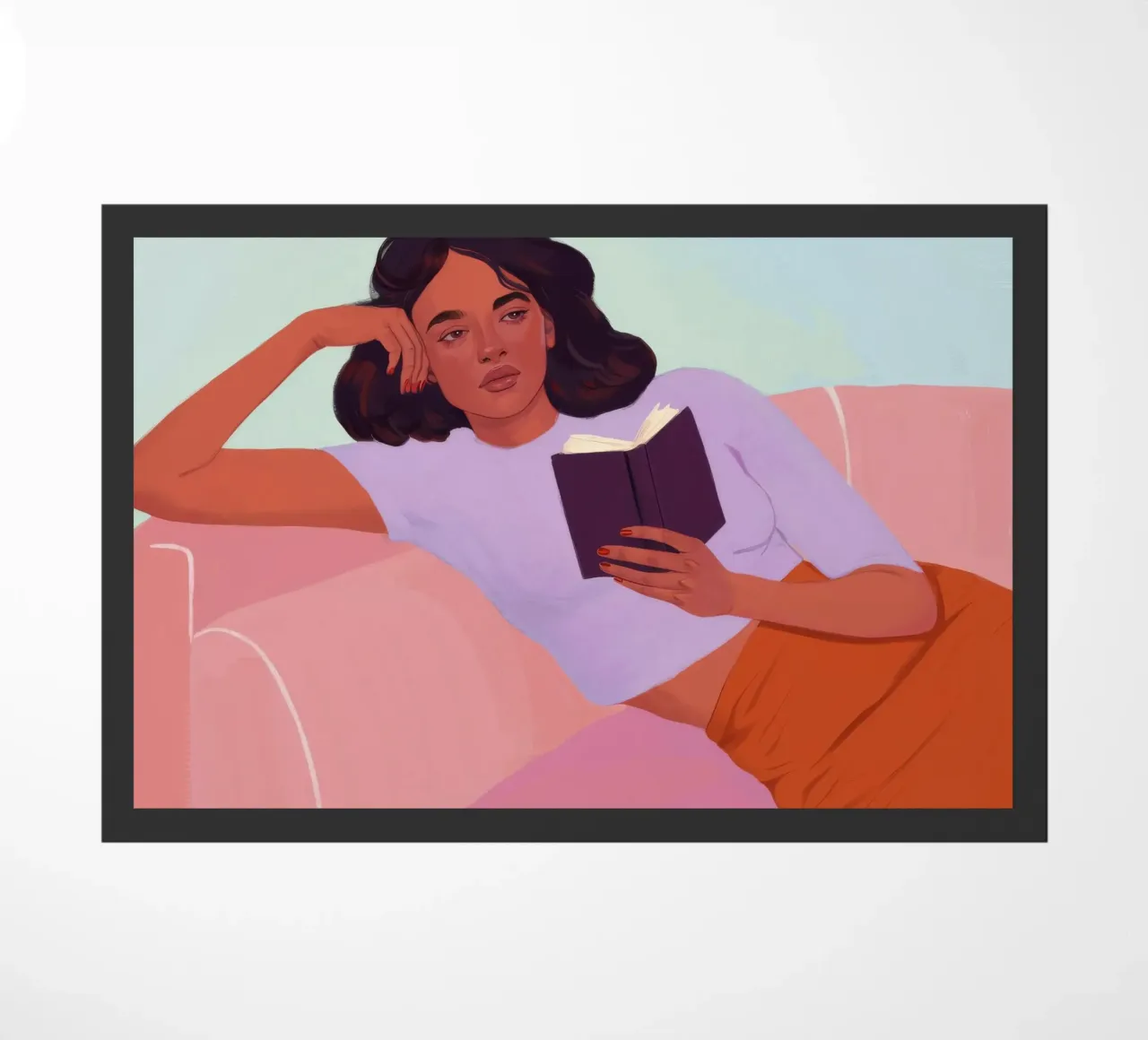 Sunset Reading Solace doormat by Aurora Muse