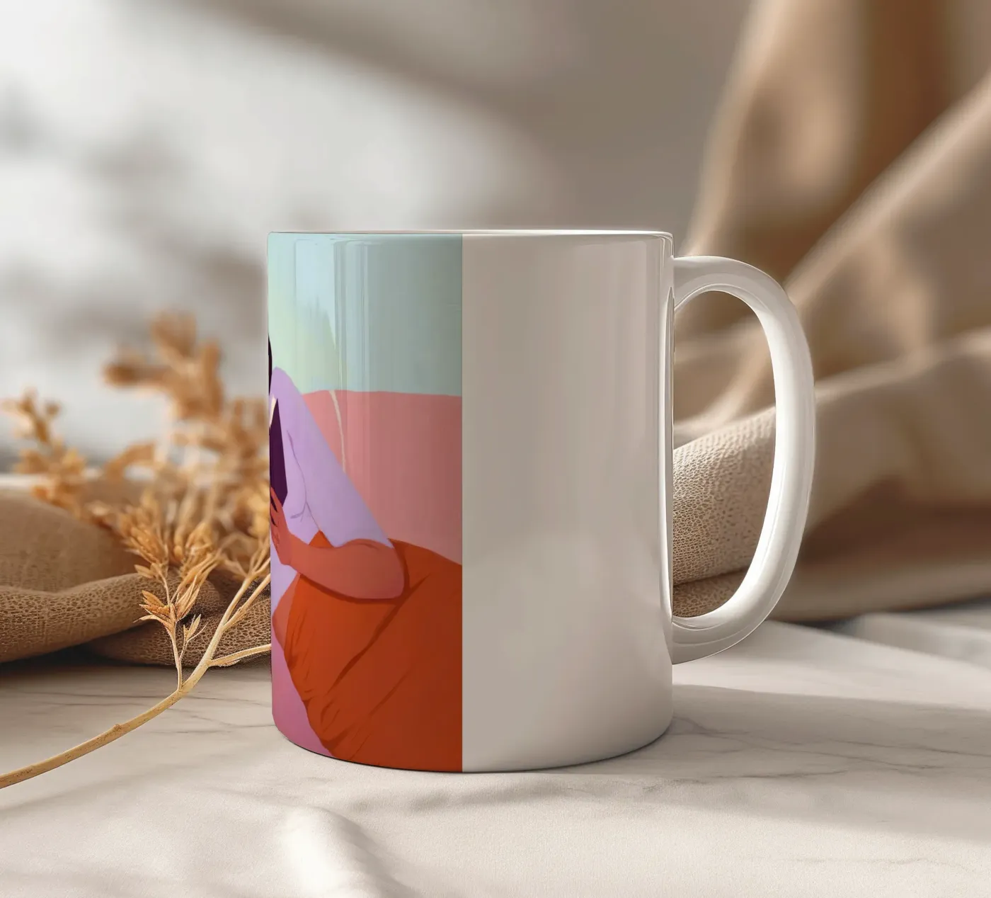 Sunset Reading Solace ceramic mug by Aurora Muse
