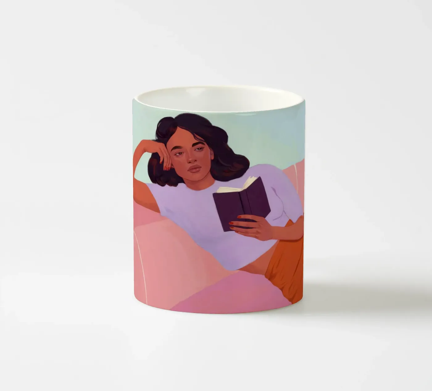 Sunset Reading Solace ceramic mug by Aurora Muse