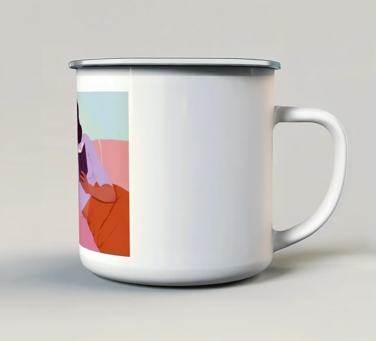 Sollievo della lettura al tramonto tazza in smalto da Aurora Muse