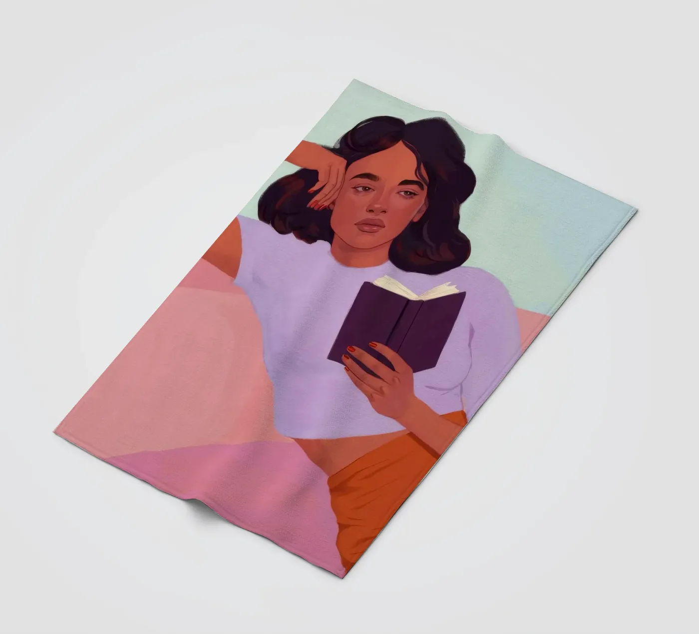 Sunset Reading Solace fleece blanket by Aurora Muse