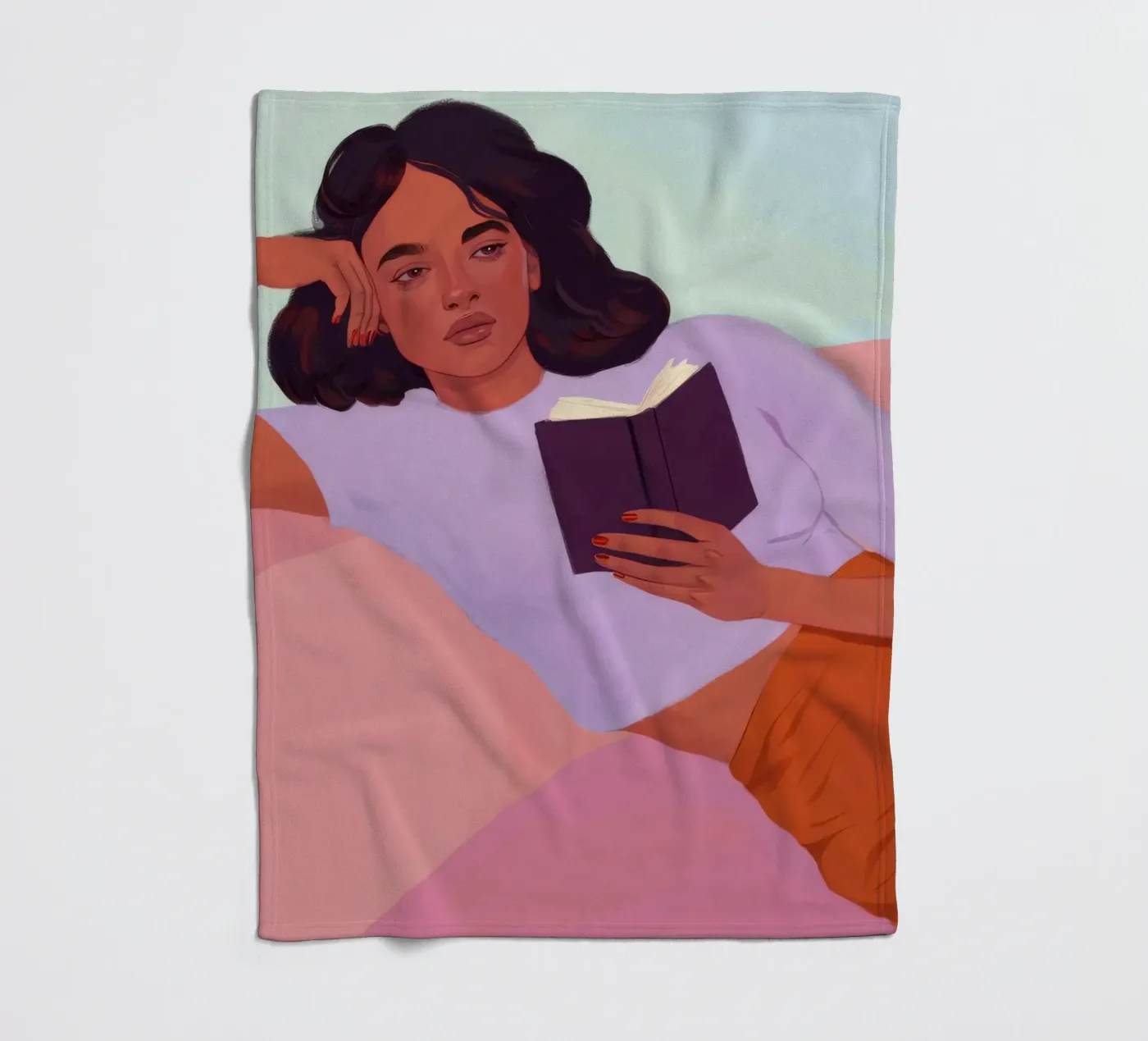 Sunset Reading Solace fleece blanket by Aurora Muse