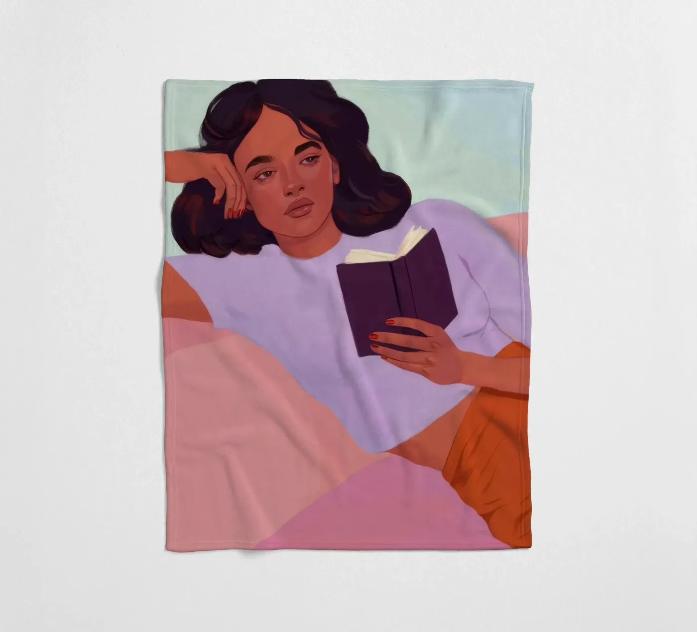 Sunset Reading Solace fleece blanket by Aurora Muse