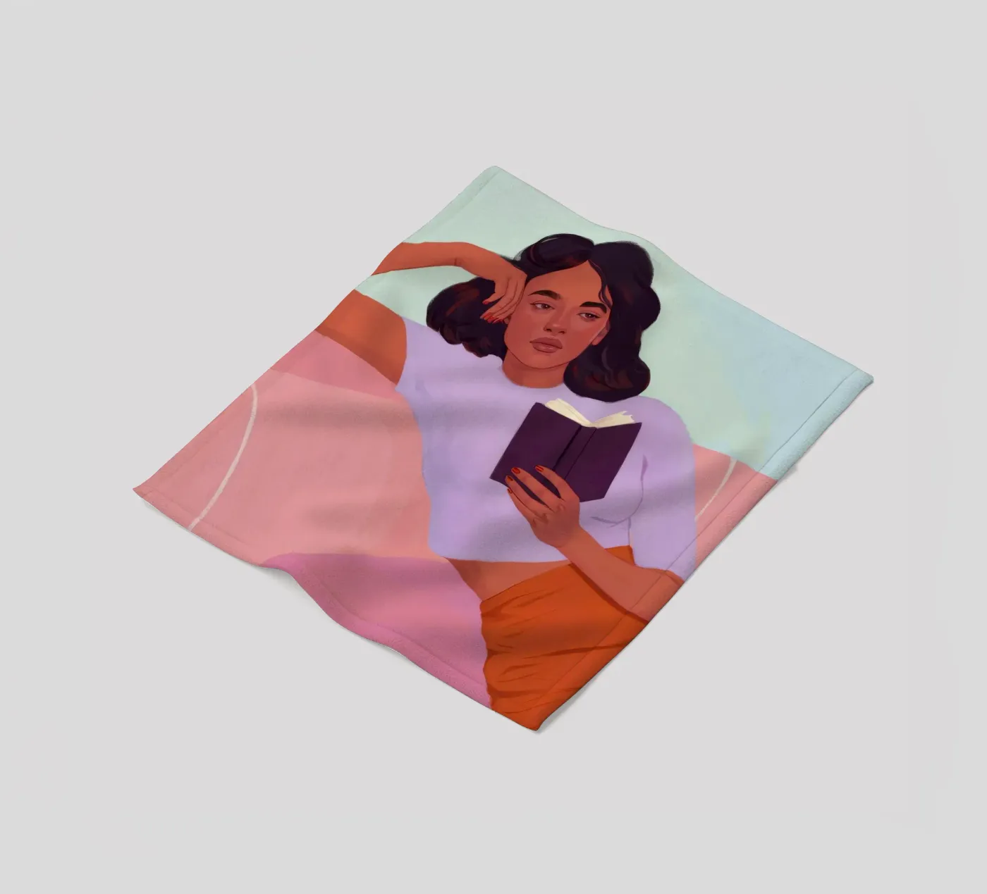 Sunset Reading Solace fleece blanket by Aurora Muse