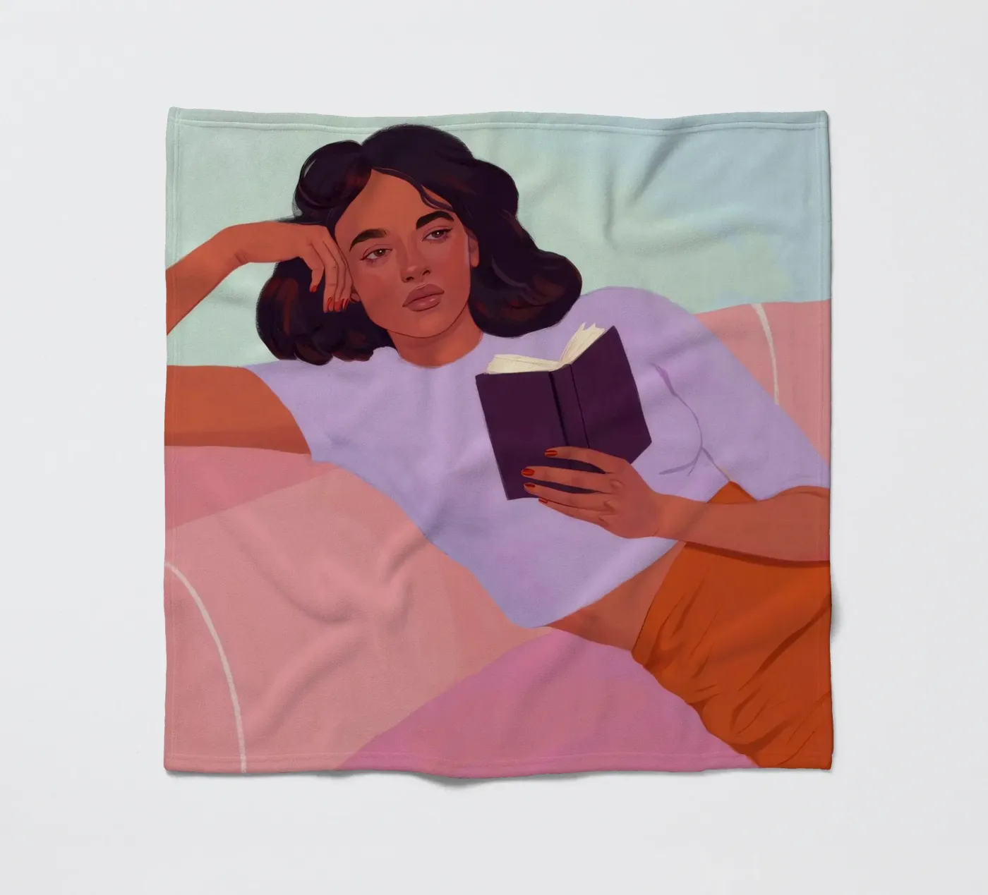 Sunset Reading Solace fleece blanket by Aurora Muse