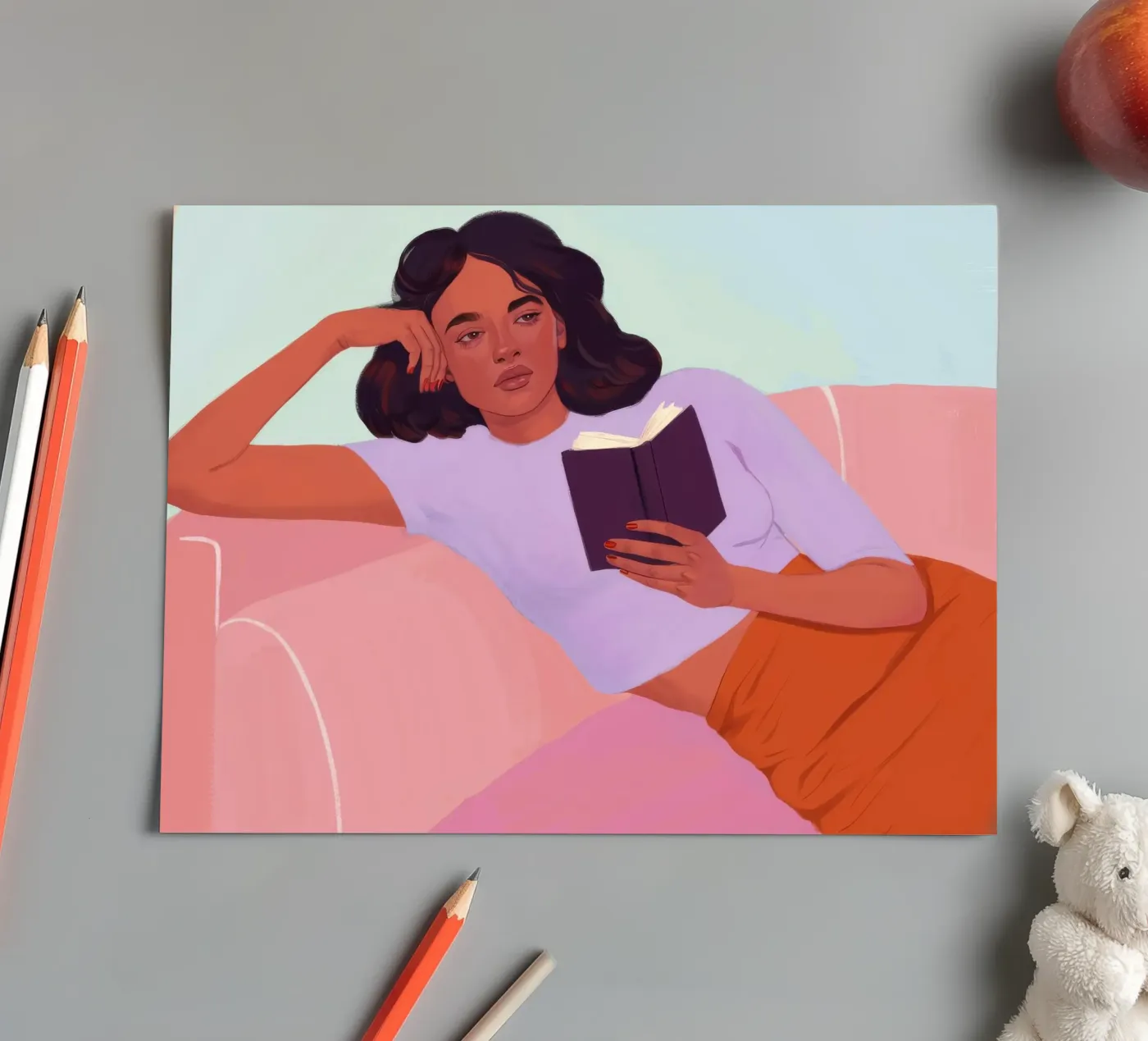 Sunset Reading Solace sticker sheet by Aurora Muse