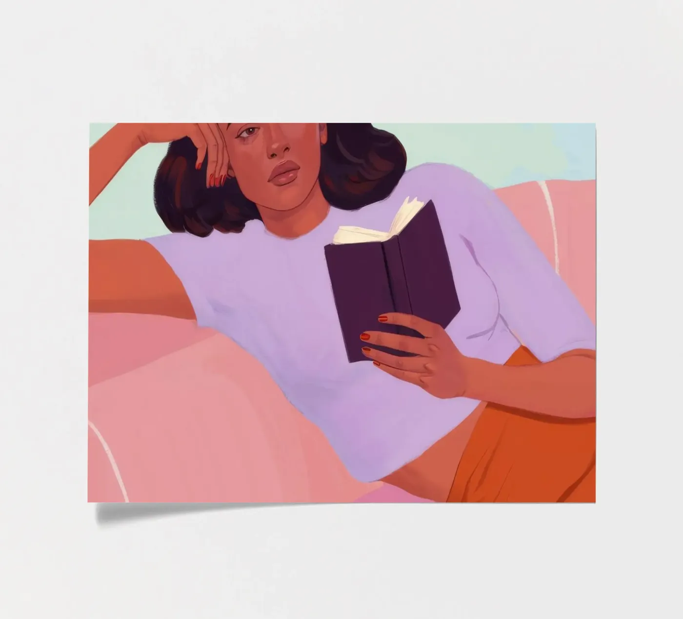 Sunset Reading Solace sticker sheet by Aurora Muse