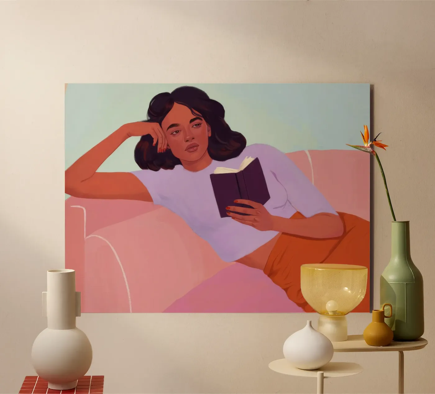 Sunset Reading Solace forex plate by Aurora Muse
