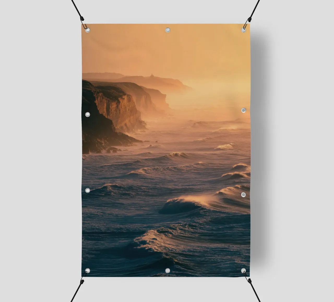 Ora d'oro Scogliere costiere telo in pvc da Indigo Tides Art