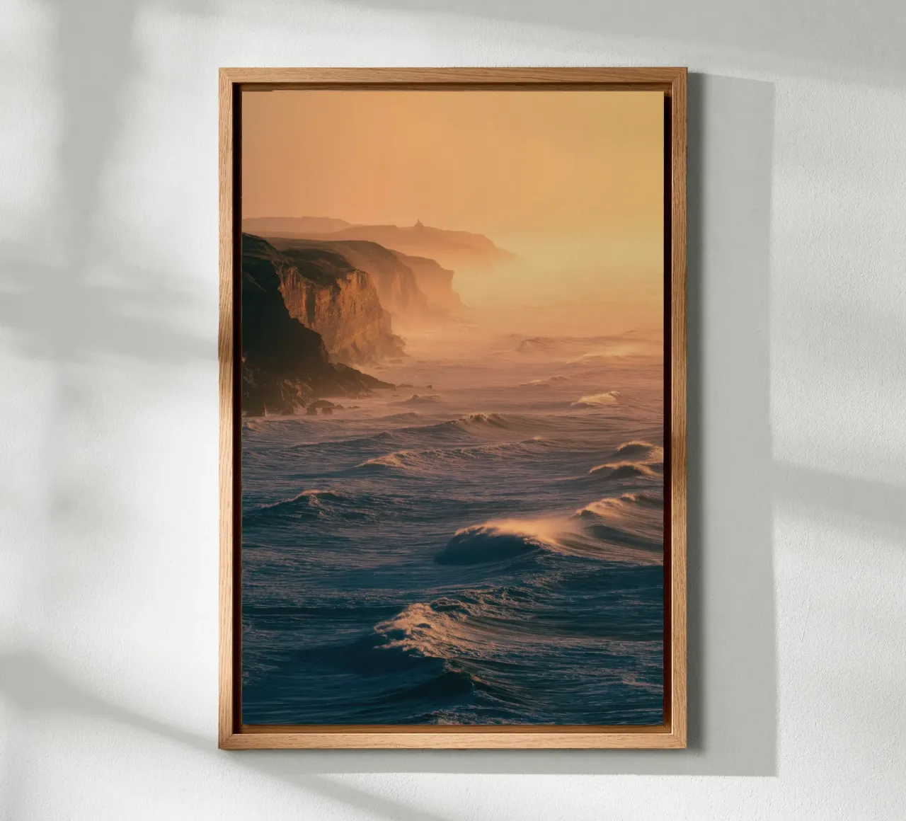 Golden Hour Coastal Cliffs alu-dibond by Indigo Tides Art
