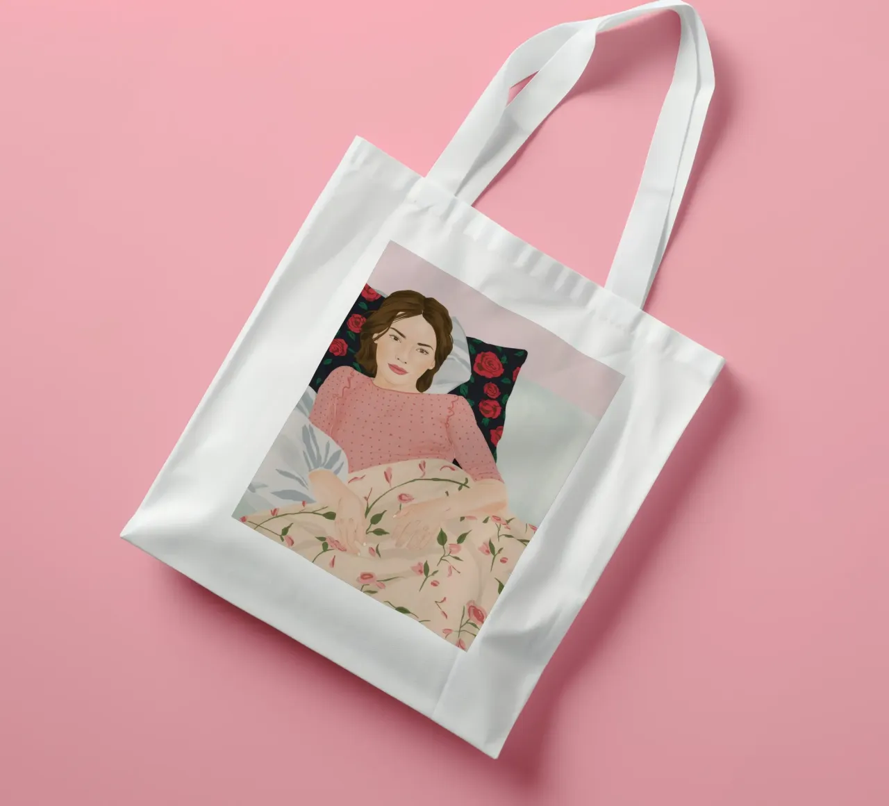 Rosa mattutina Reverie borsa in juta da Aurora Muse