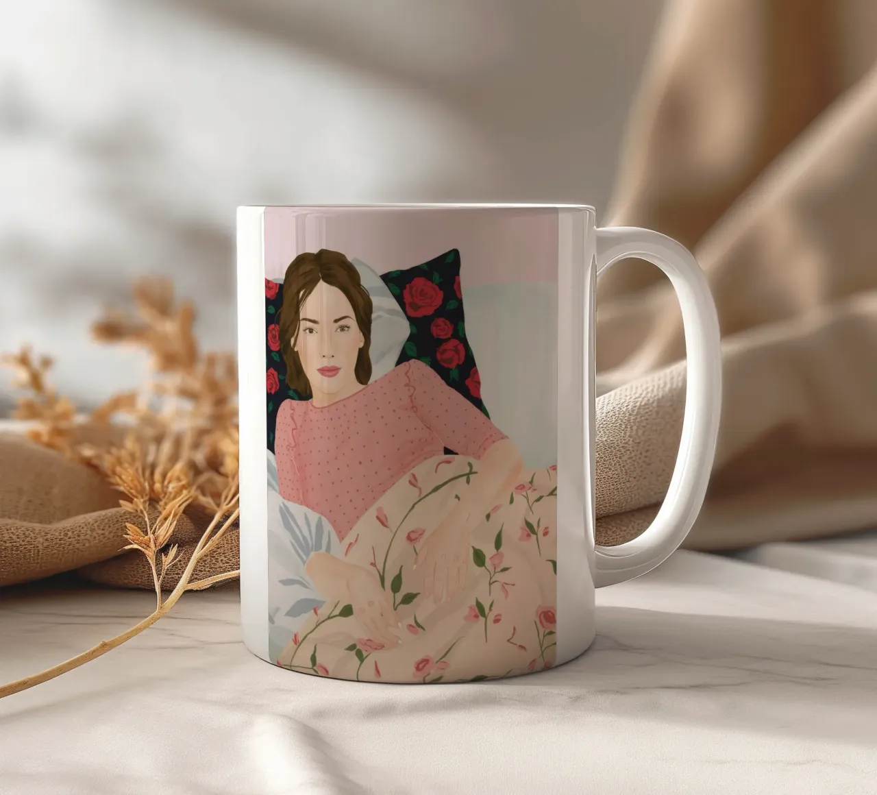 Rosa mattutina Reverie tazza in ceramica da Aurora Muse