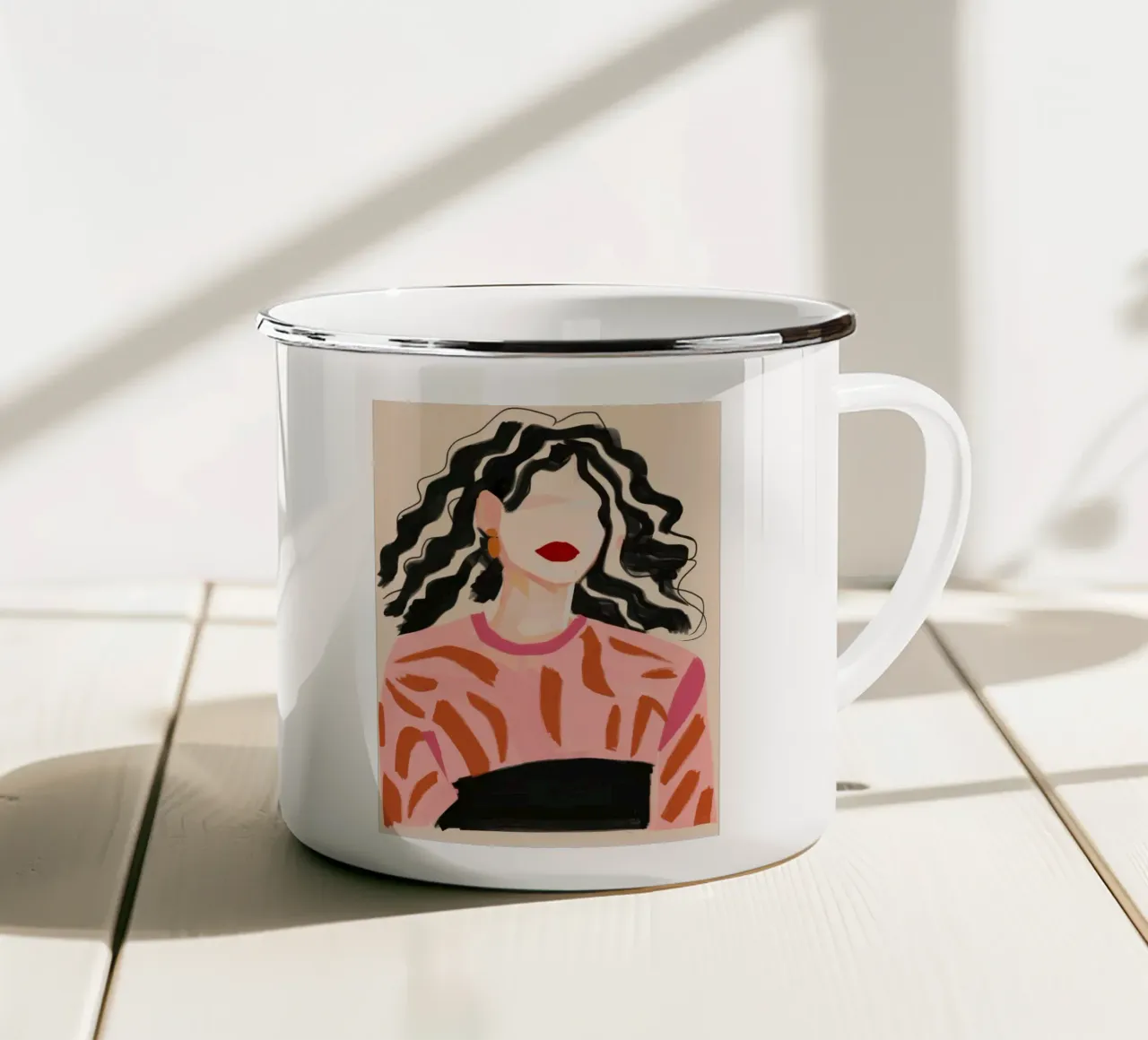 Eco di bellezza astratta tazza in smalto da Aurora Muse