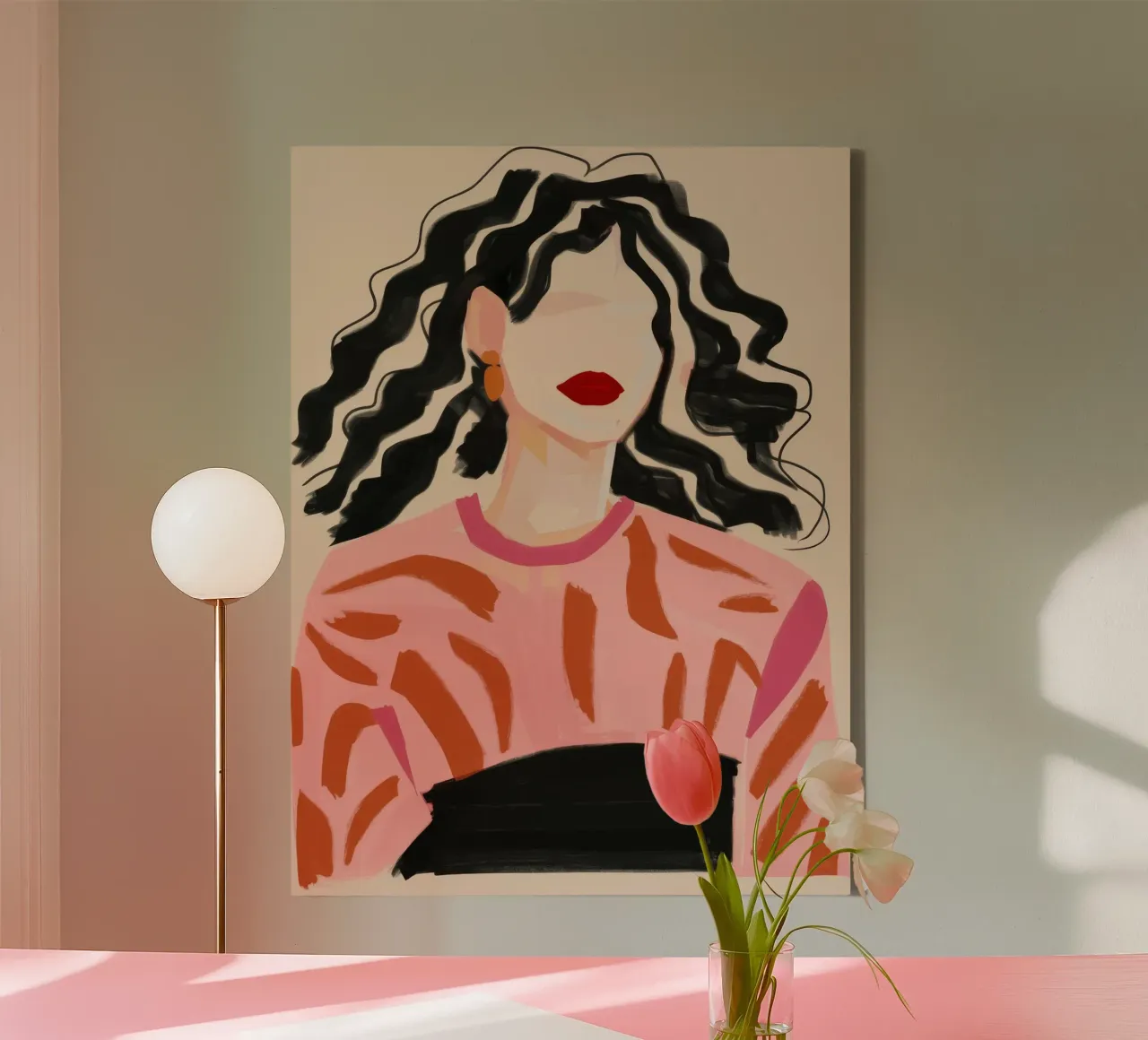 Abstracte schoonheid Echo canvas met Baklijst van Aurora Muse