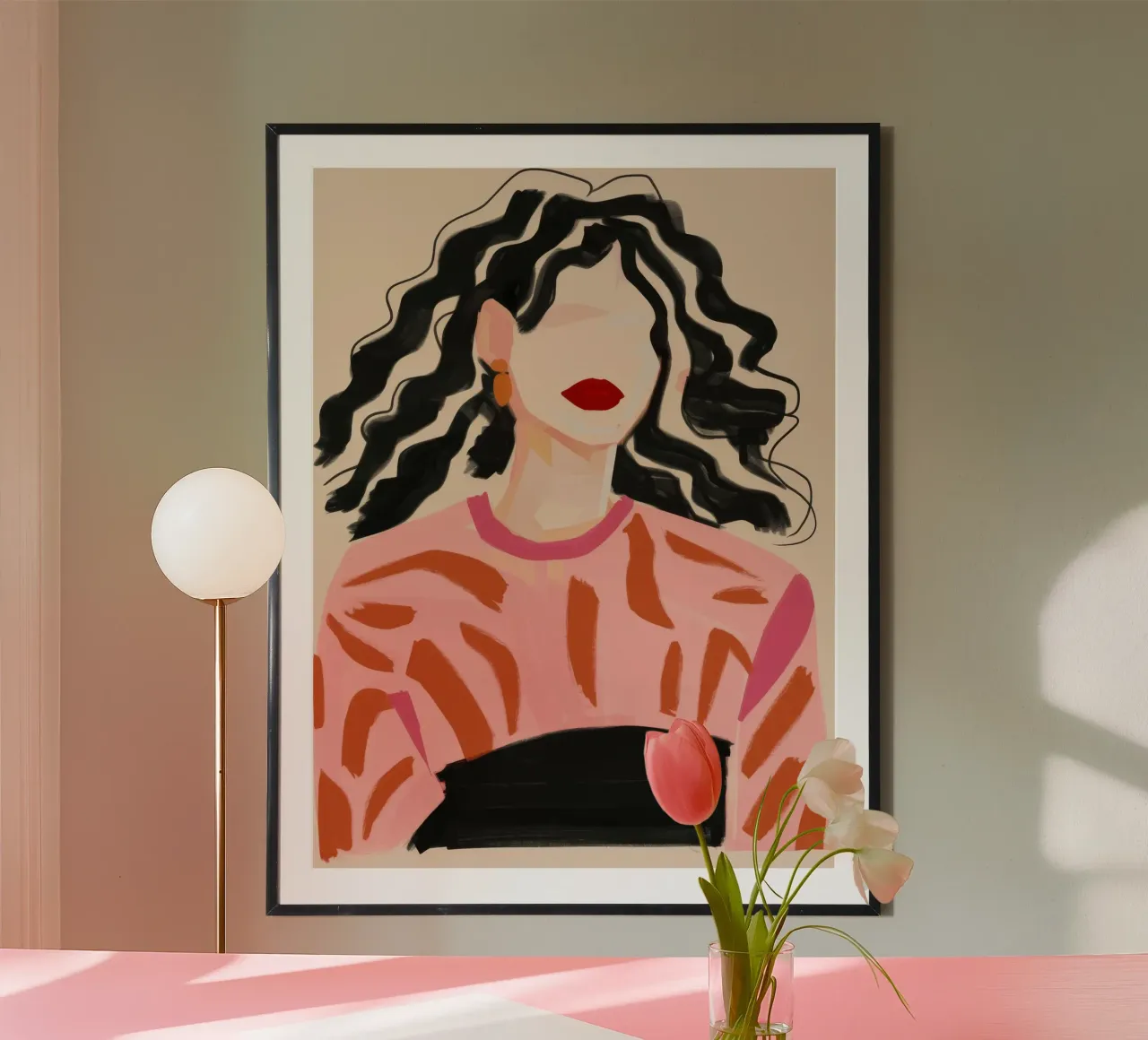 Eco di bellezza astratta poster con telaio in legno da Aurora Muse