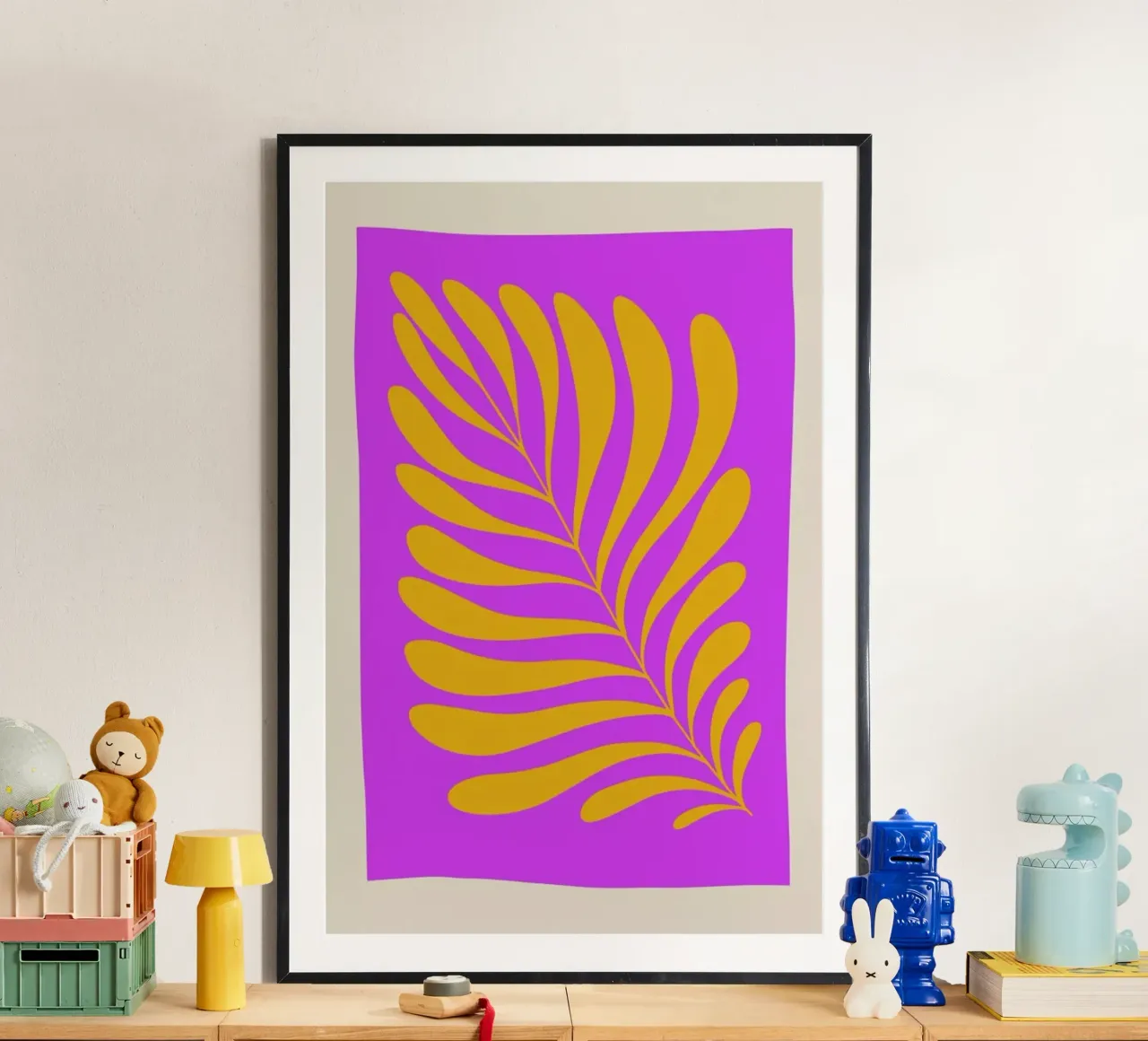 Fern in Purple poster con telaio in plastica da Pure