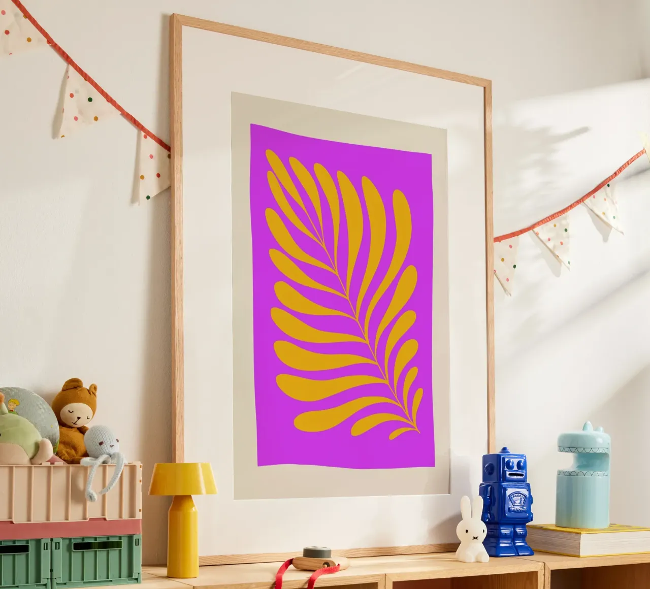 Fern in Purple poster con telaio in plastica da Pure
