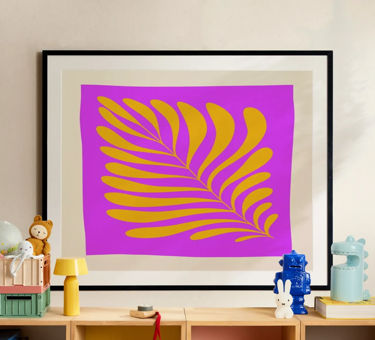 Fern in Purple poster con telaio in plastica da Pure