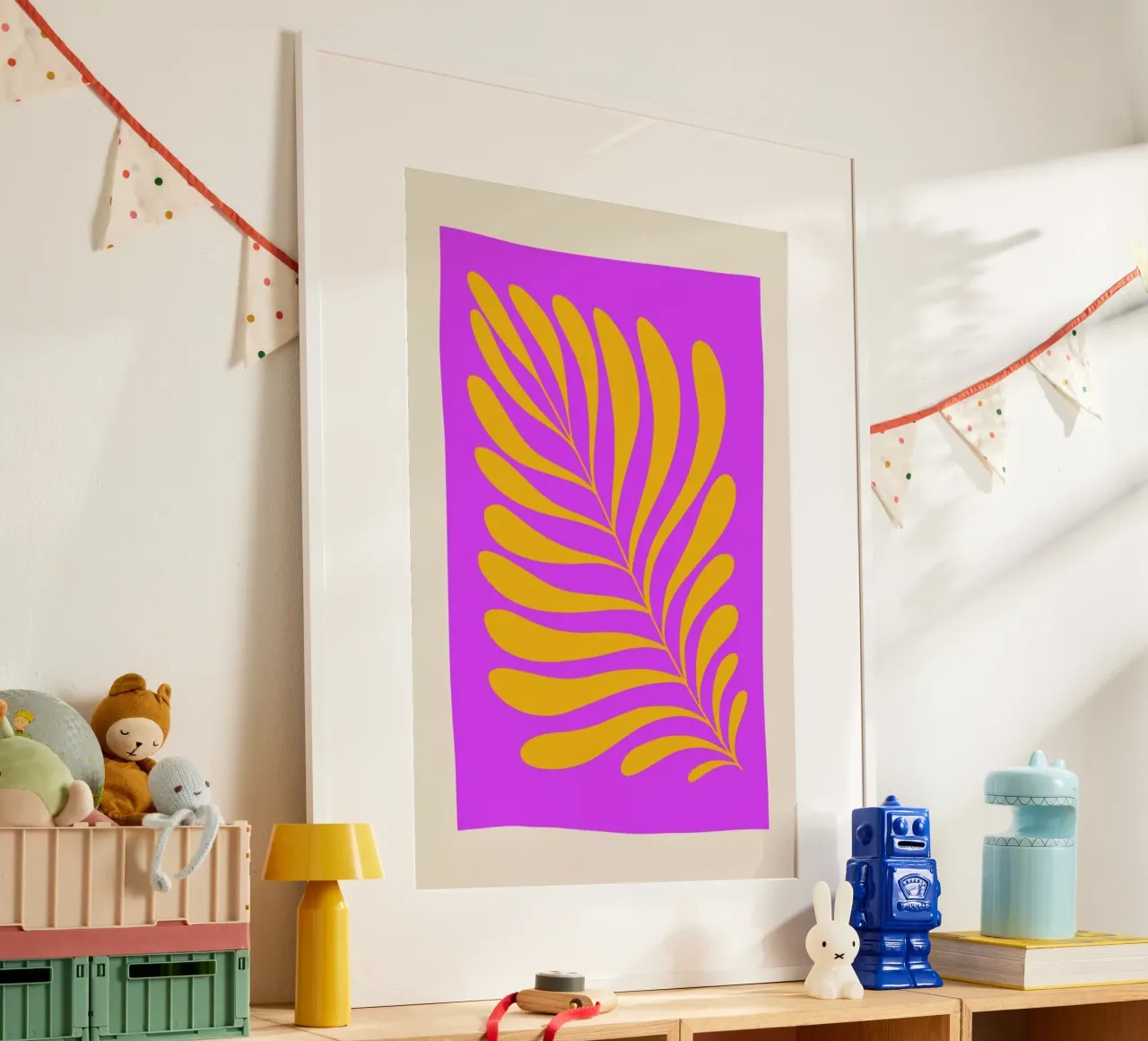 Fern in Purple poster con telaio in plastica da Pure