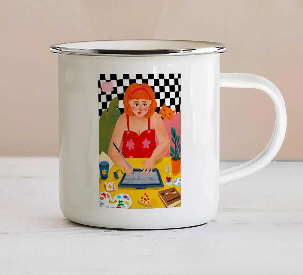 Studio creativo Bloom tazza in smalto da Aurora Muse